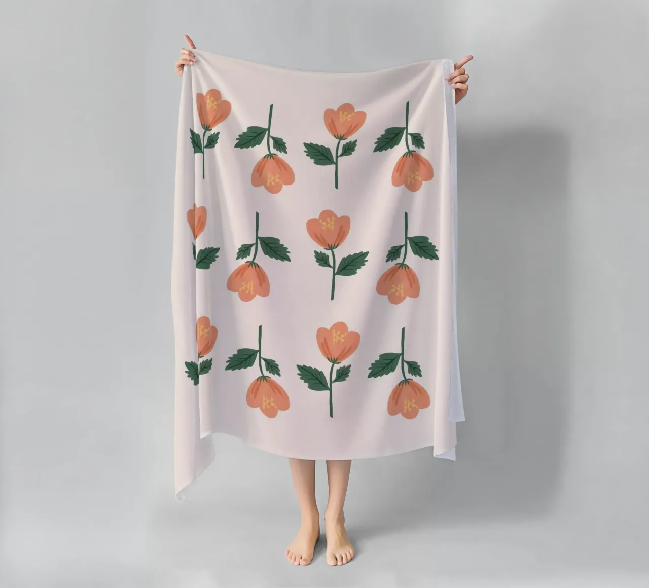 Modello a fiori rosa telo mare da MoonlightPrint