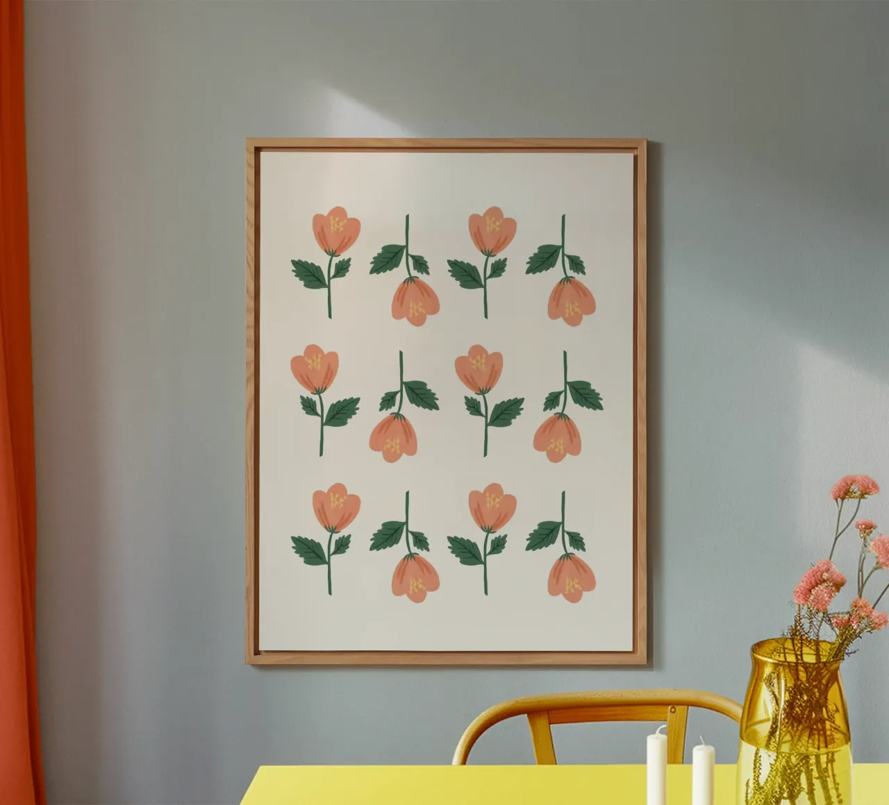 Modello a fiori rosa alluminio dibond da MoonlightPrint