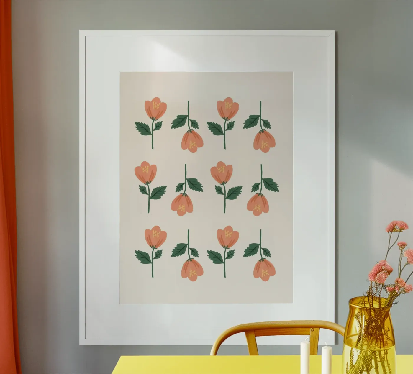 Pink Flower Pattern poster by MoonlightPrint