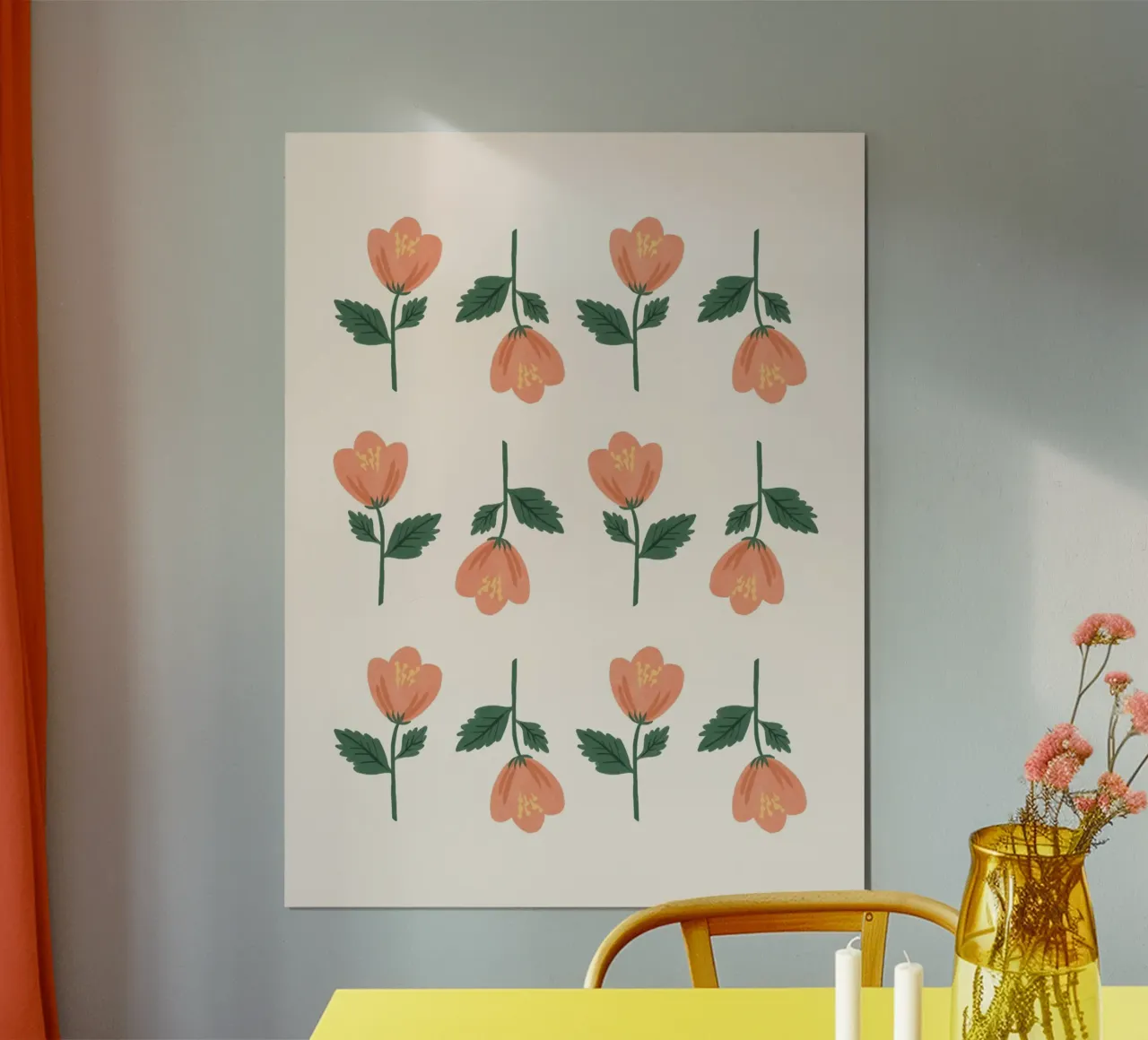 Modello a fiori rosa carta hahnemühle da MoonlightPrint