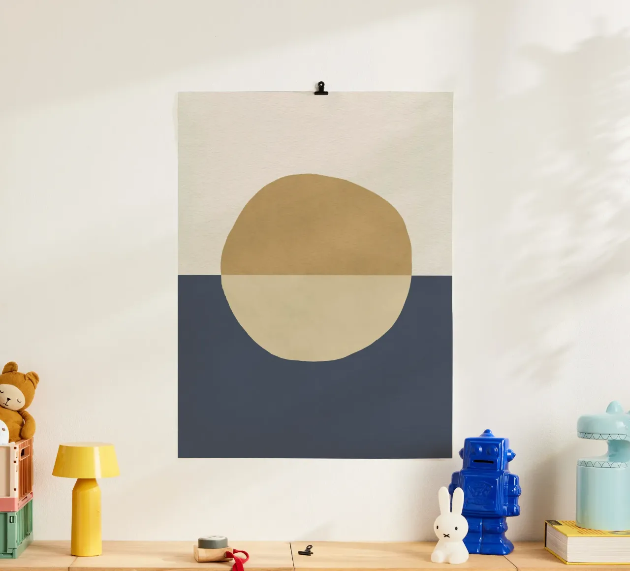 Forme dipinte Horizon 1 poster con telaio in legno da MoonlightPrint