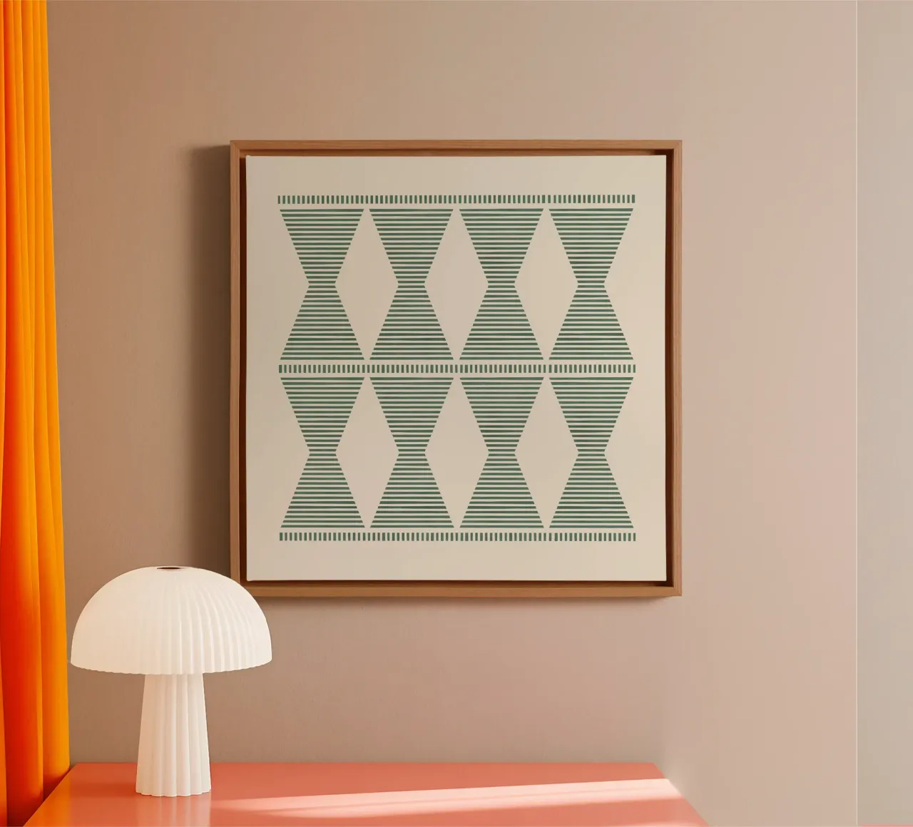 Zuidwestelijke Boho - Saliegroen canvas met Baklijst van MoonlightPrint