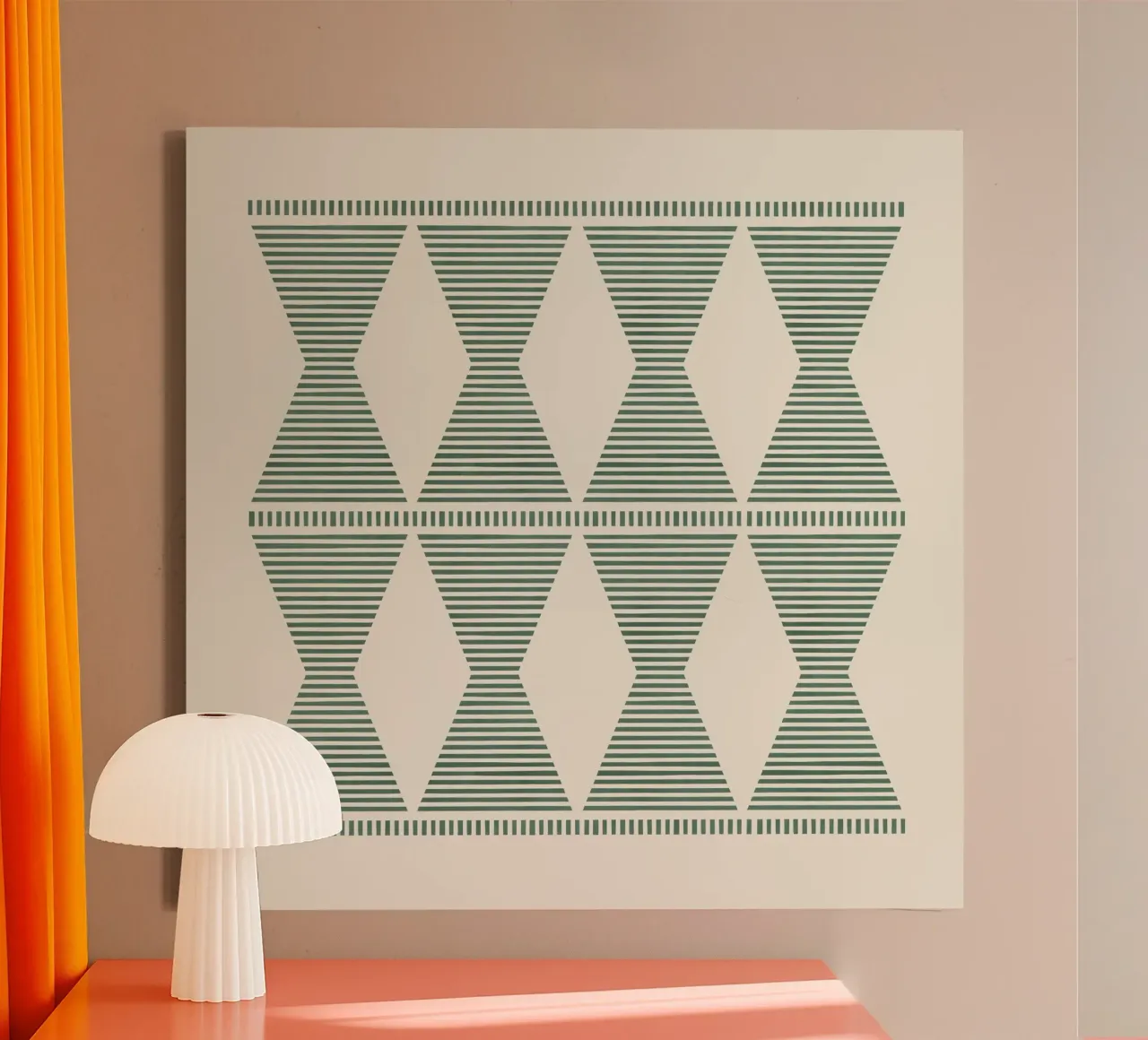 Zuidwestelijke Boho - Saliegroen canvas met Baklijst van MoonlightPrint