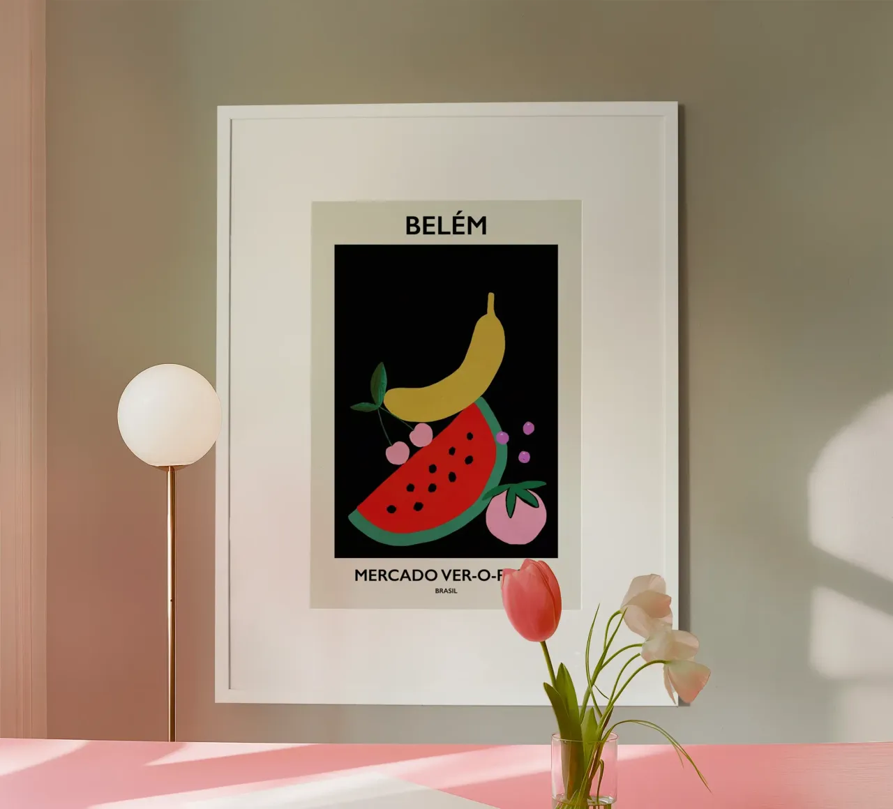 Mercado Ver-o-Peso II poster con telaio in legno da Pure