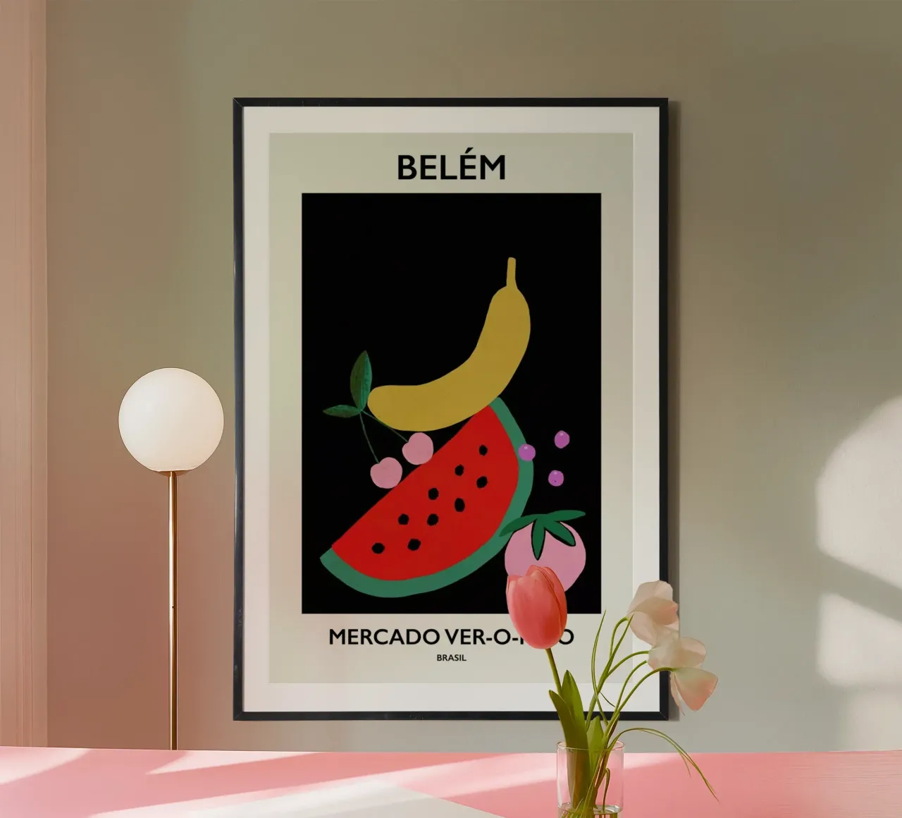 Mercado Ver-o-Peso II poster con telaio in legno da Pure