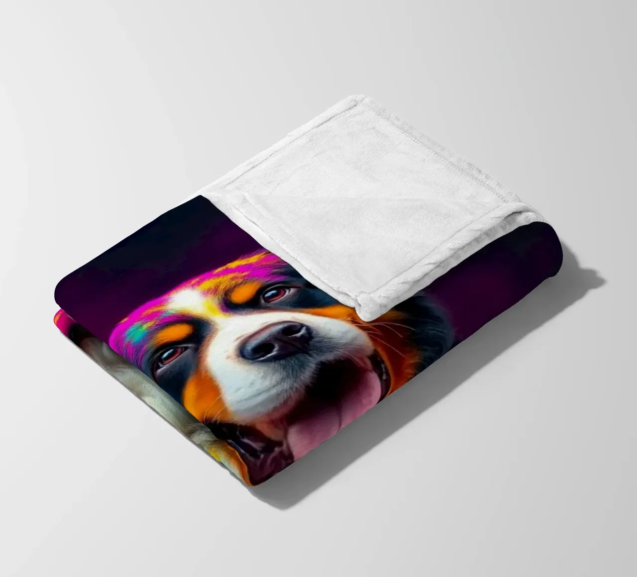 The colorful Bernese Mountain Dog #141 fleece blanket by Yumis.Beargang.and.Me