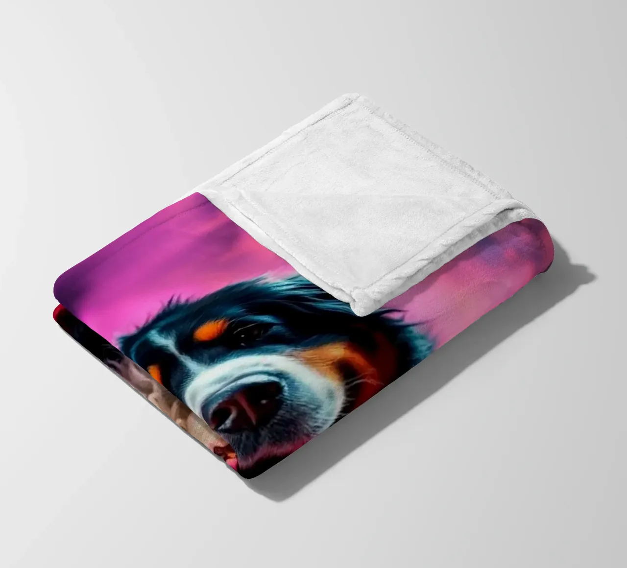 The colorful Bernese Mountain Dog #142 fleece blanket by Yumis.Beargang.and.Me