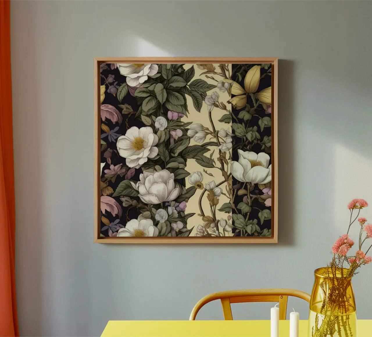 Timeless Botanicals canvas with Floater frame by Botanical Pattern House