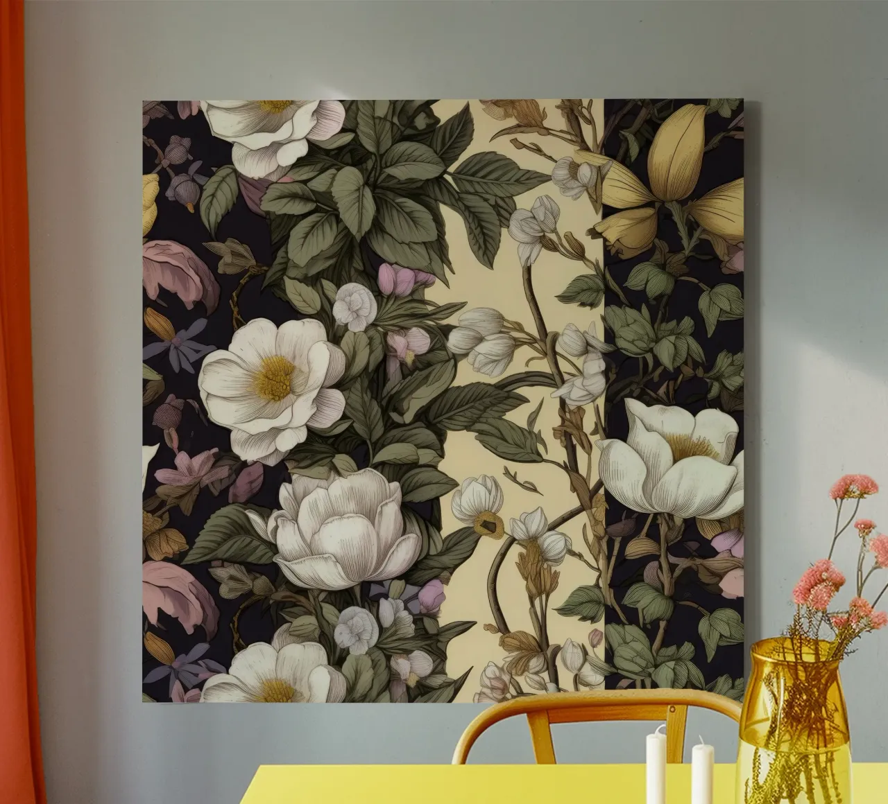 Timeless Botanicals canvas with Floater frame by Botanical Pattern House