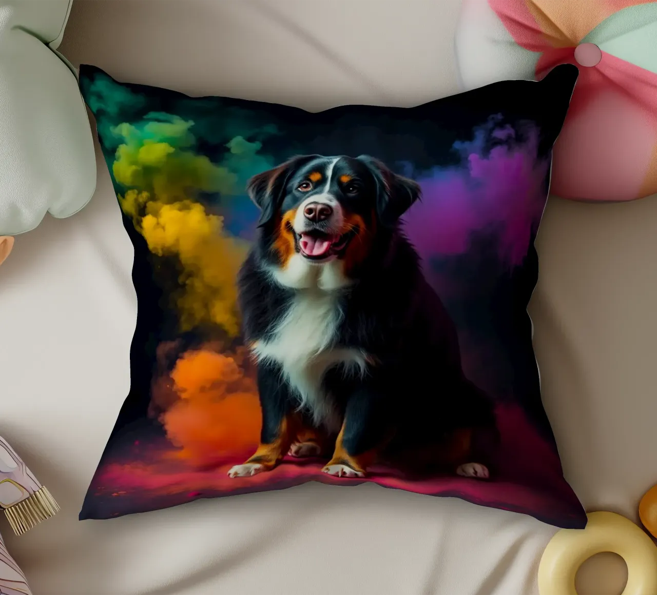 Le bouvier bernois coloré #143 coussin de Yumis.Beargang.and.Me