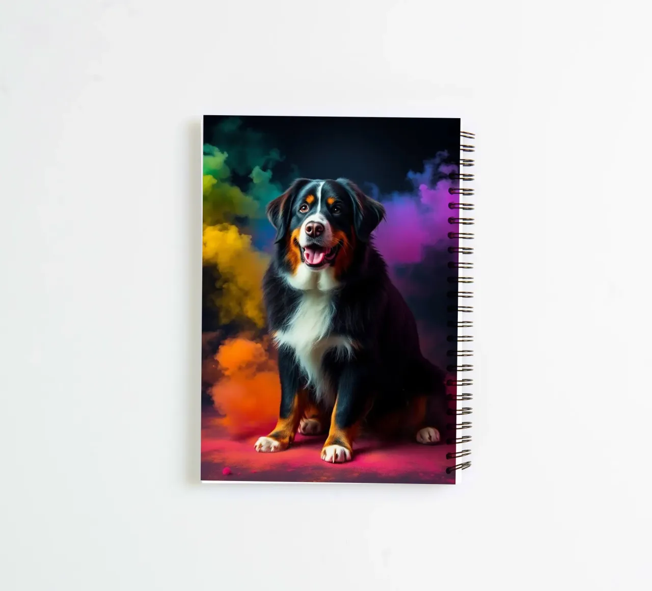 The colorful Bernese Mountain Dog #143 spiral notebook by Yumis.Beargang.and.Me