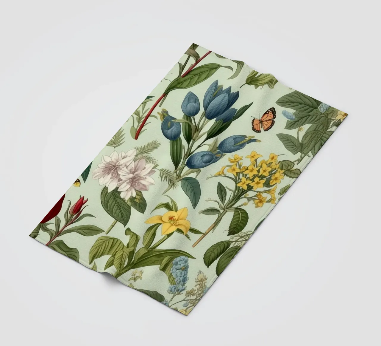 Timeless Botanicals fleece blanket by Botanical Pattern House
