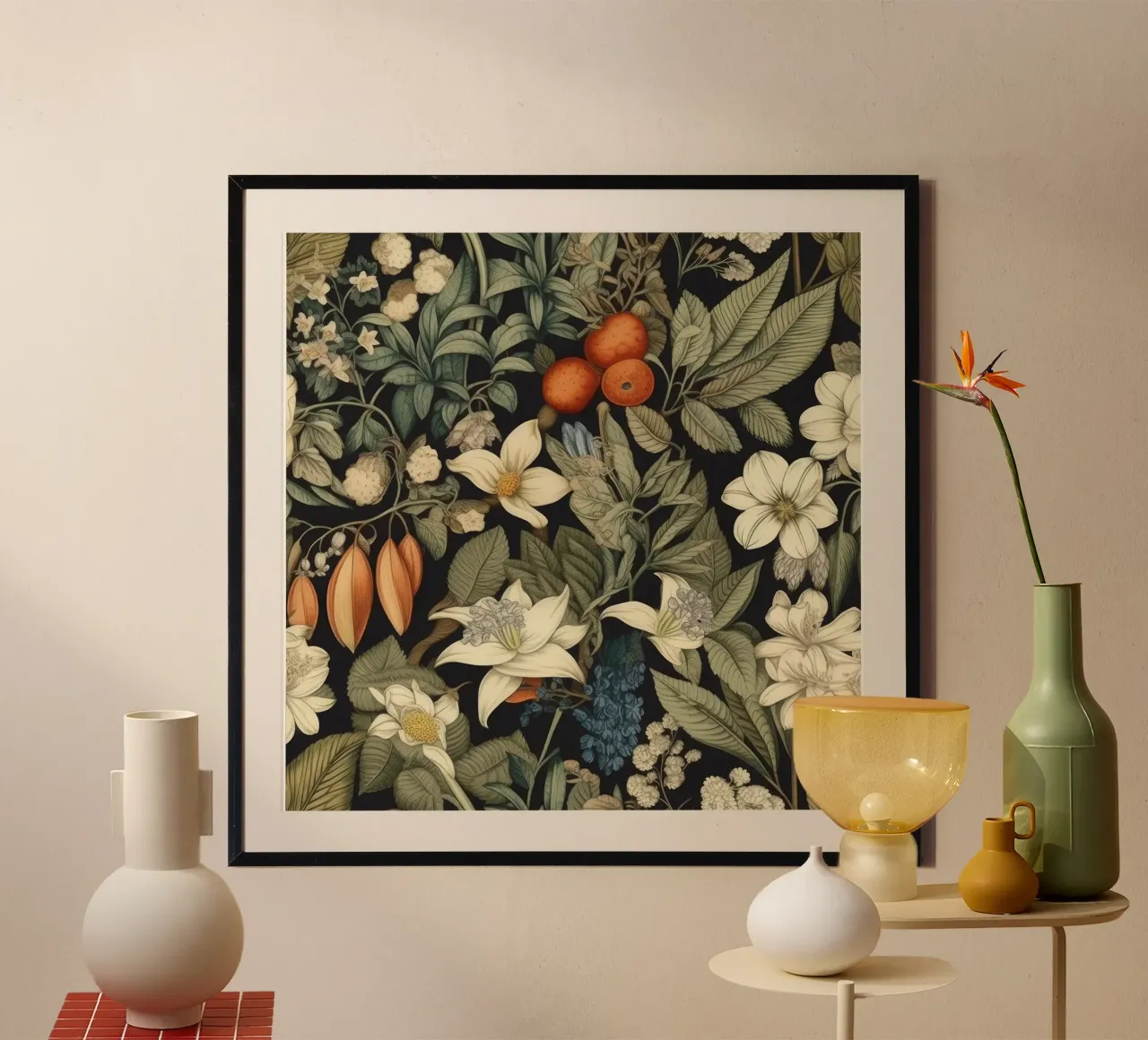 Botanici senza tempo poster con telaio in plastica da Botanical Pattern House