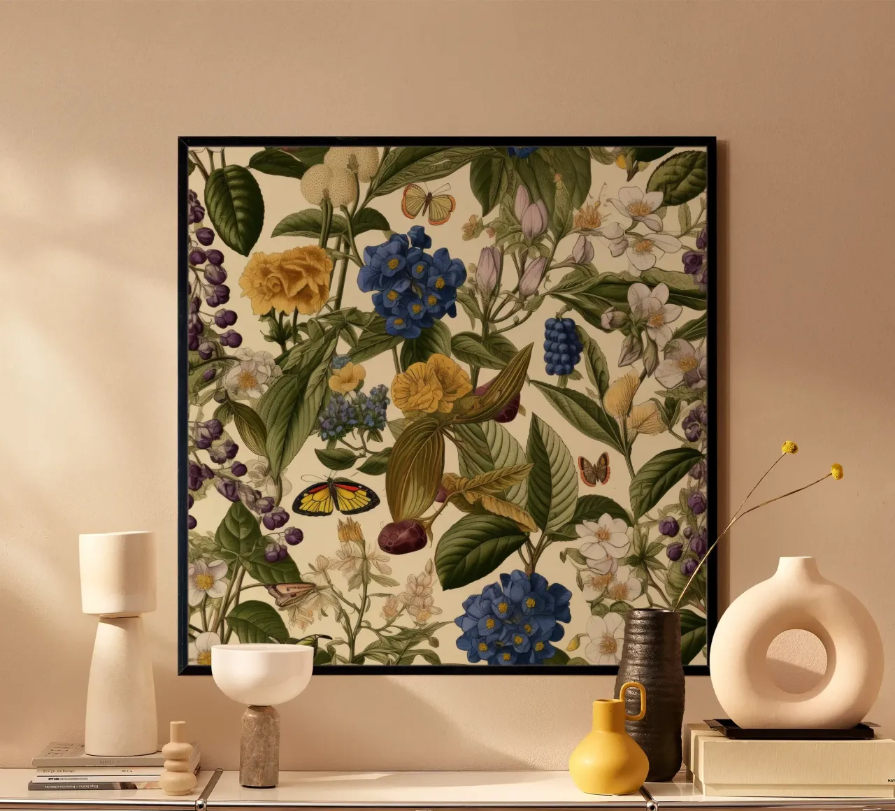 Botanici senza tempo poster con telaio in legno da Botanical Pattern House