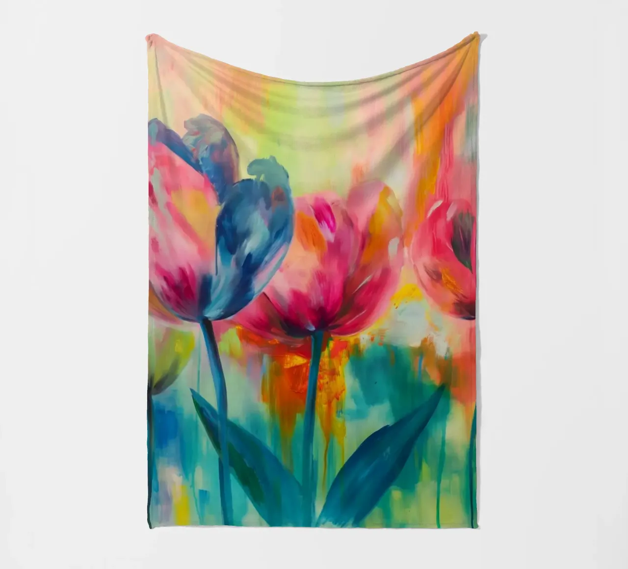 Tulipani colorati coperta in pile da Imagine