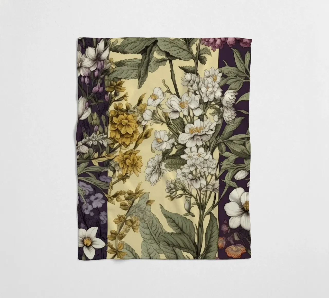 Timeless Botanicals fleece blanket by Botanical Pattern House