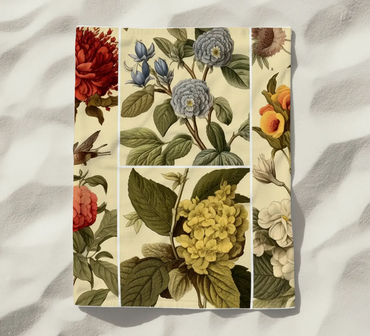 Timeless Botanicals beach towel by Botanical Pattern House