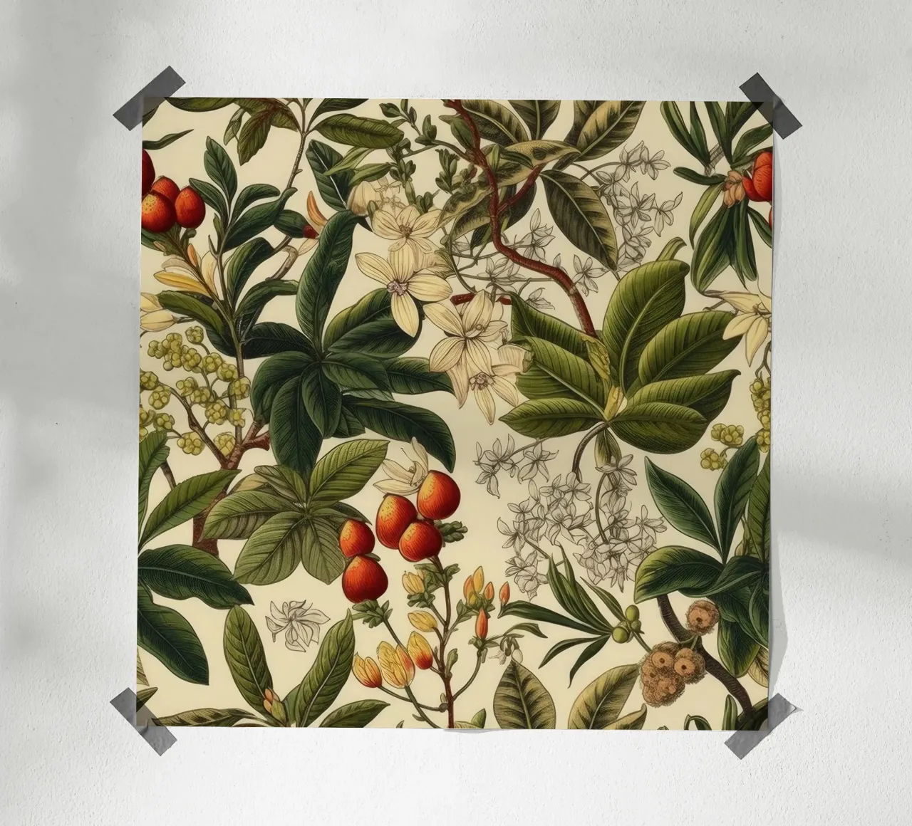 Botanici senza tempo poster con telaio in alluminio da Botanical Pattern House
