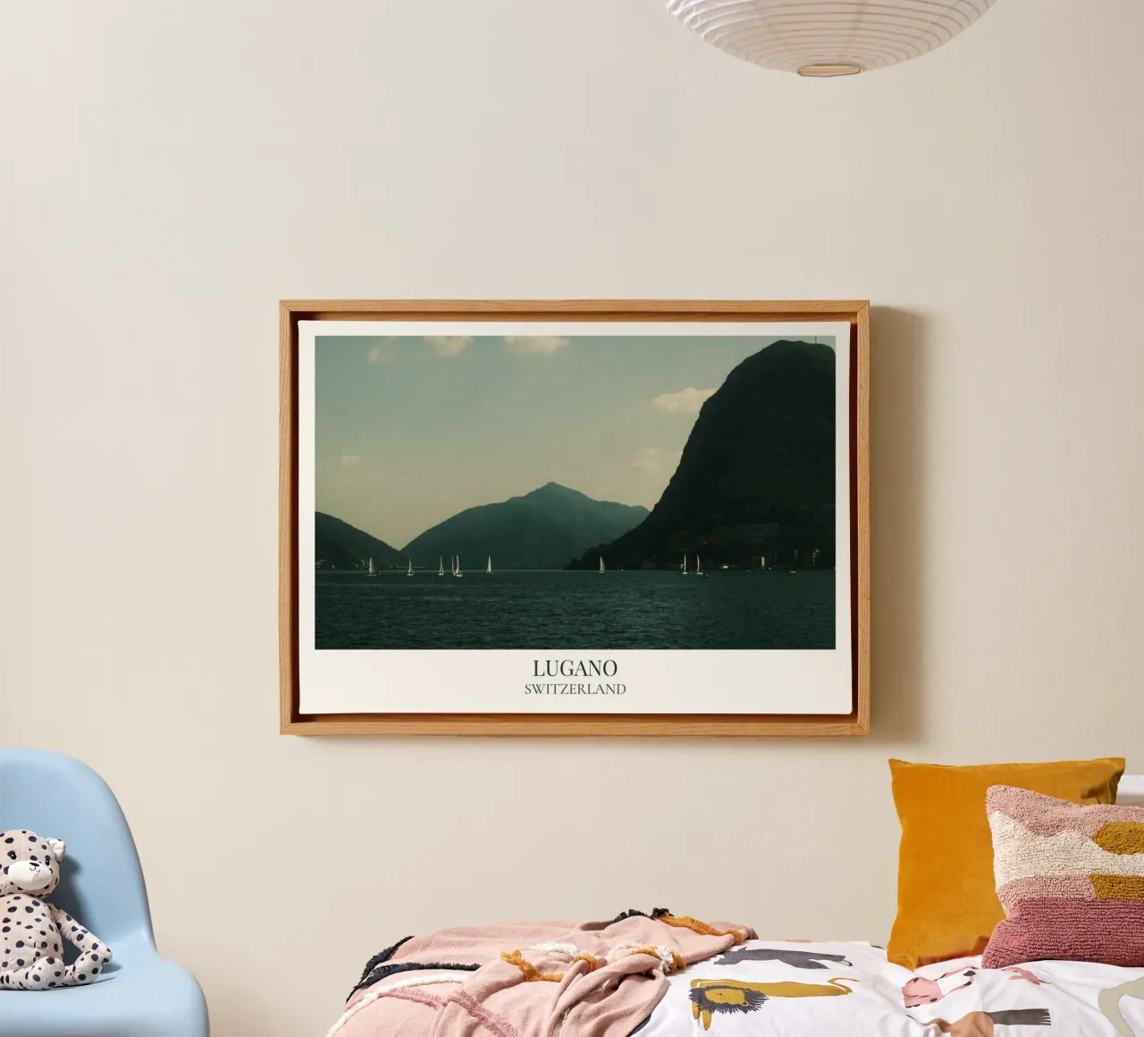 Lugano: Switzerland canvas met Baklijst van FujiFrames