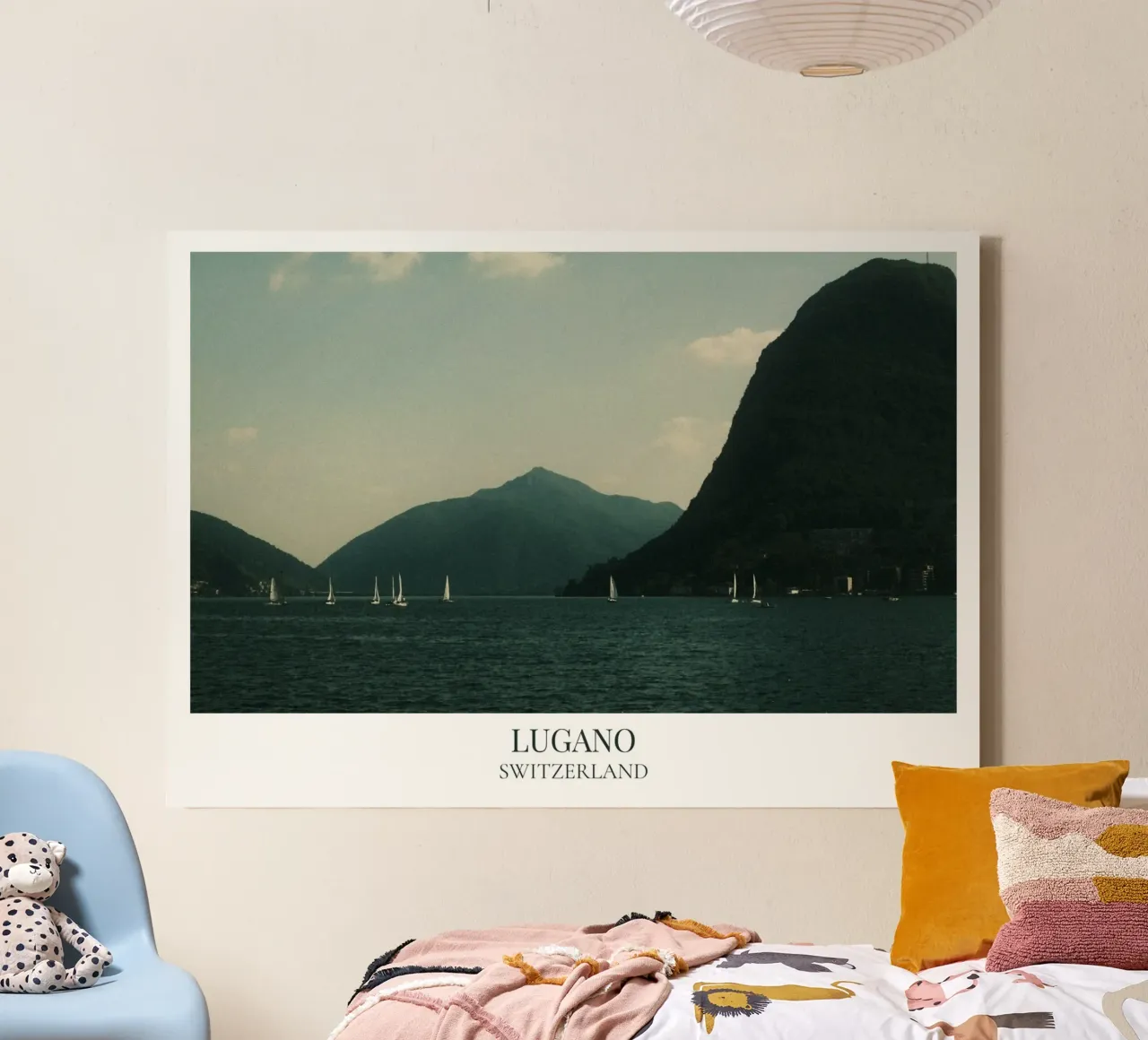 Lugano: Switzerland canvas met Baklijst van FujiFrames