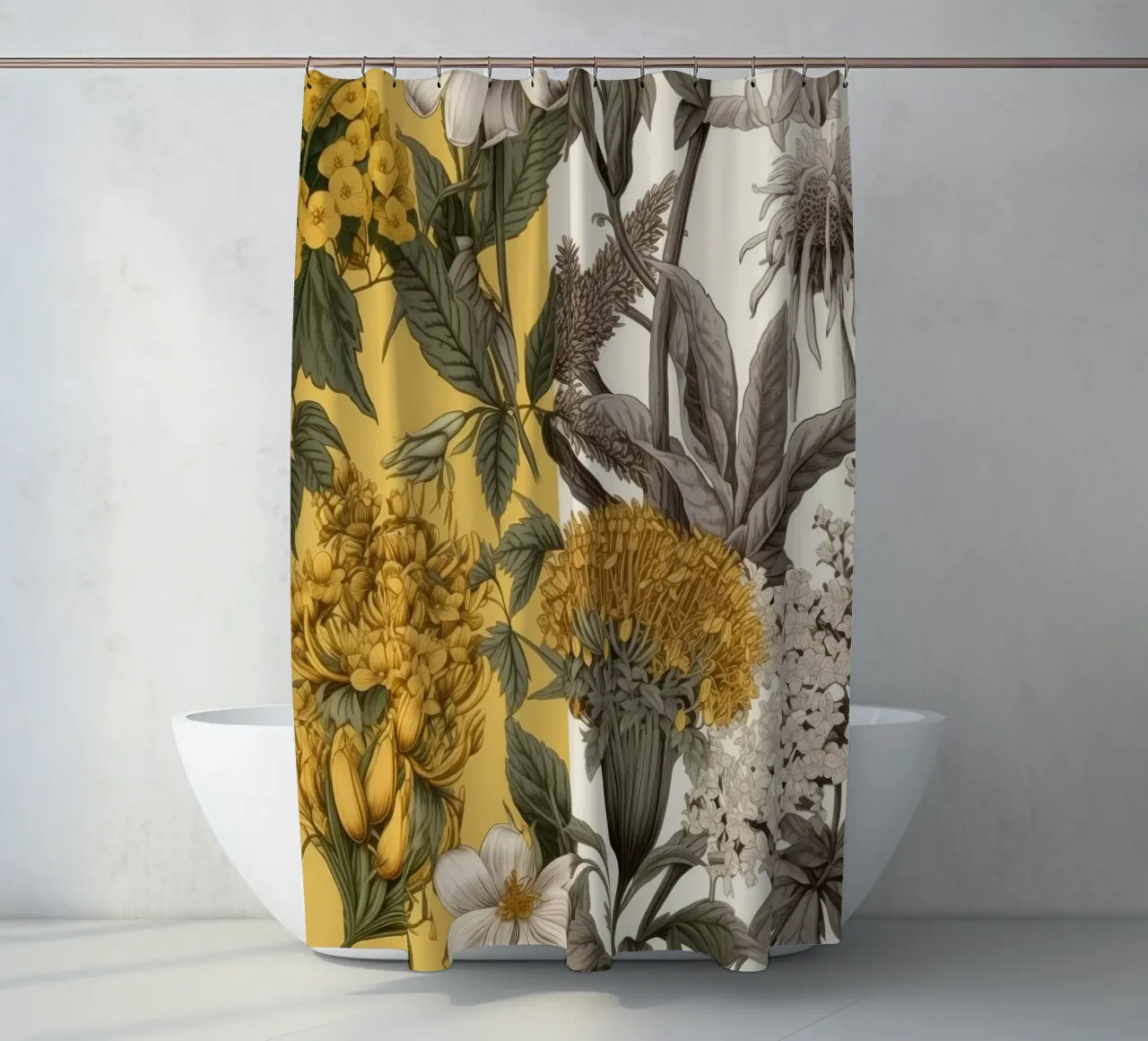 Timeless Botanicals shower curtain by Botanical Pattern House