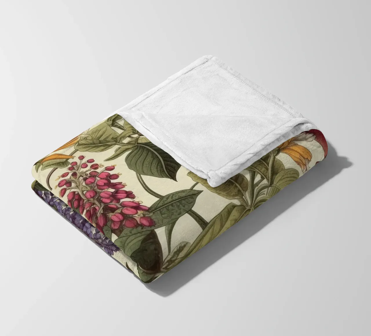 Timeless Botanicals fleece blanket by Botanical Pattern House