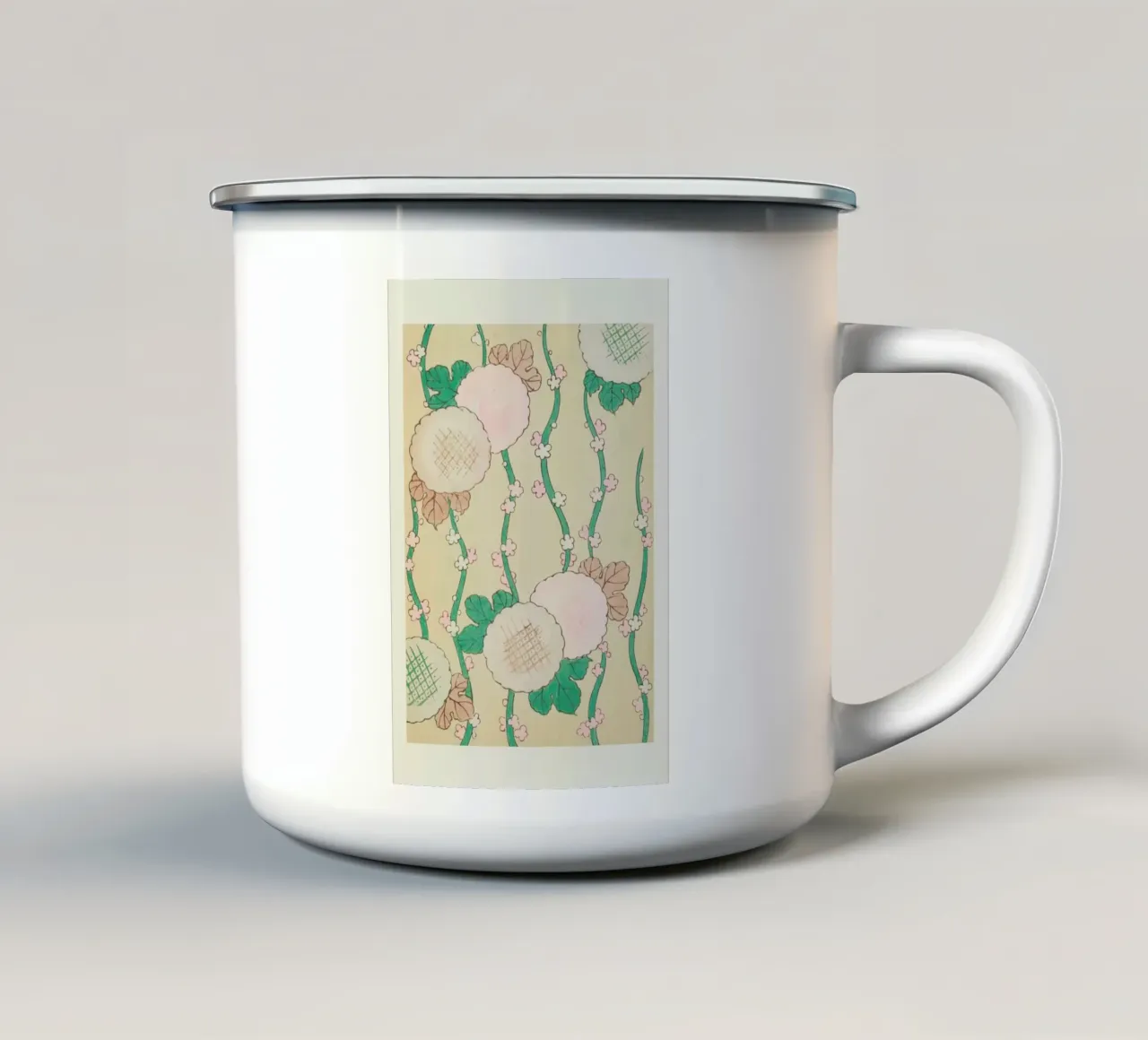 Shin-Bijutsukai - Pastel Florals tazza in smalto da Vintage by JUNIQE