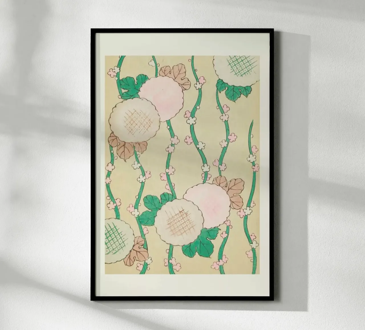 Shin-Bijutsukai - Pastel Florals poster con telaio in alluminio da Vintage by JUNIQE
