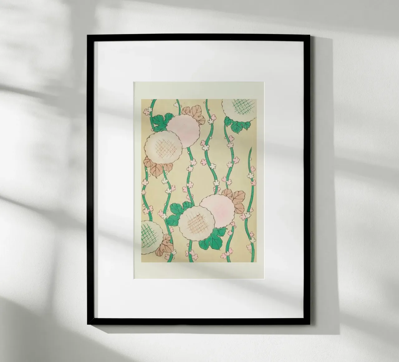 Shin-Bijutsukai - Pastel Florals poster con telaio in alluminio da Vintage by JUNIQE