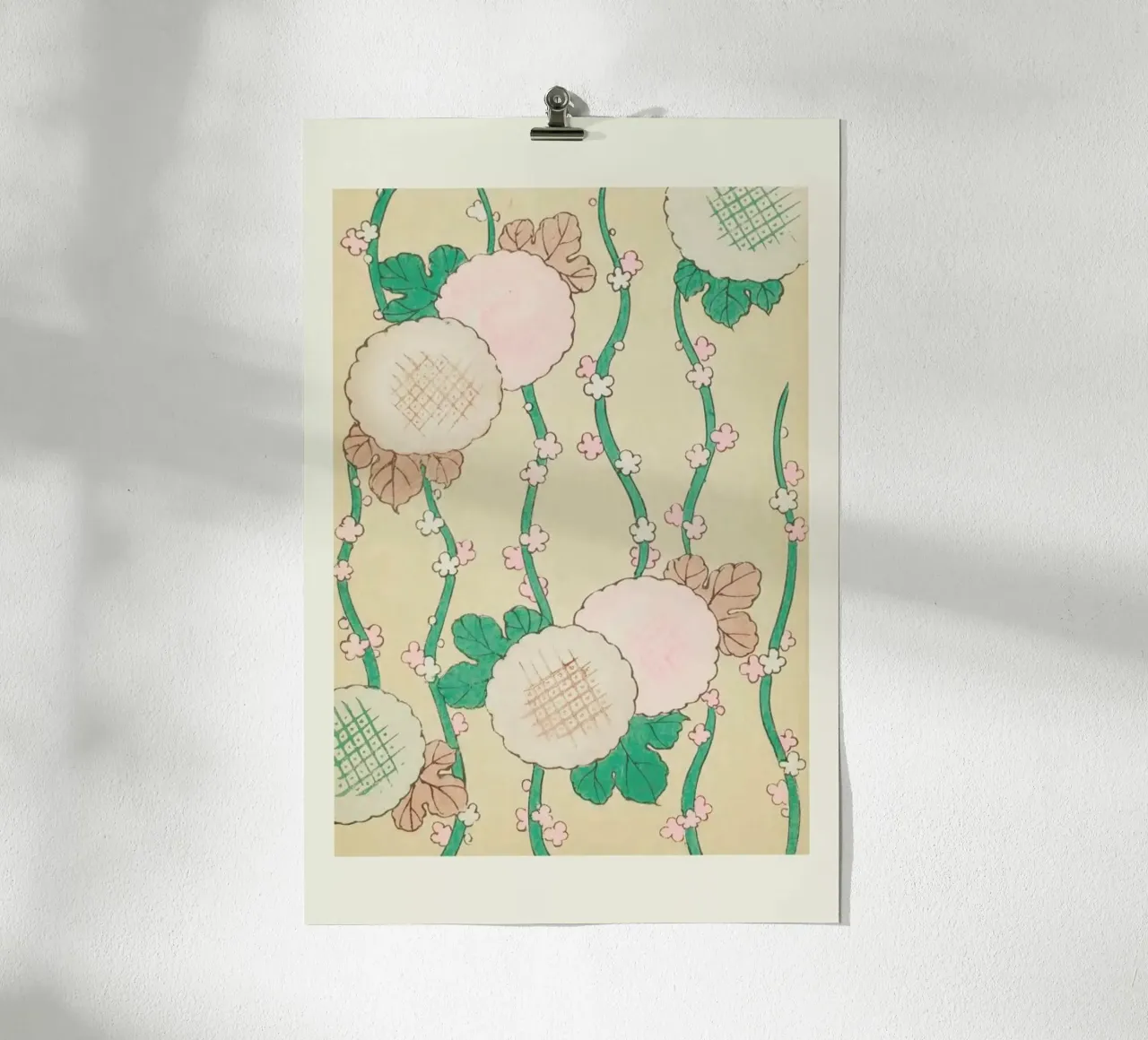 Shin-Bijutsukai - Pastel Florals poster con telaio in alluminio da Vintage by JUNIQE