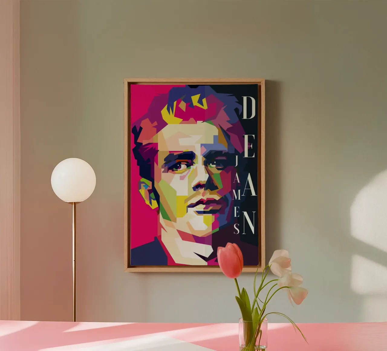 James Dean Classic Movie WPAP Trending Now canvas with Floater frame by Artkreator