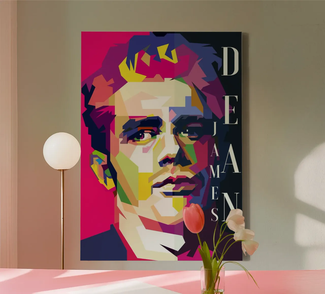 James Dean Classic Movie WPAP Trending Now canvas with Floater frame by Artkreator