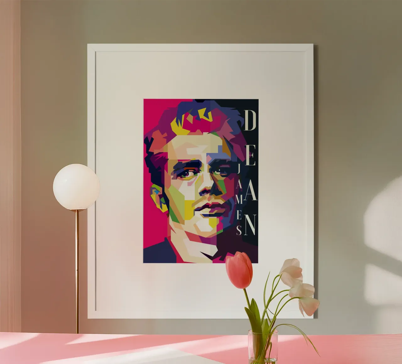 James Dean Film classico WPAP Trending Now poster con telaio in plastica da Artkreator