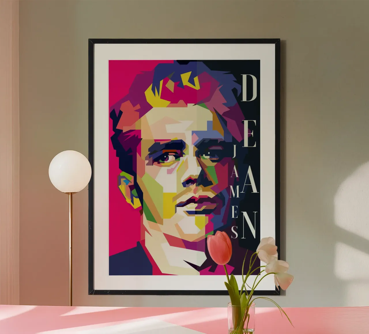 James Dean Film classico WPAP Trending Now poster con telaio in plastica da Artkreator