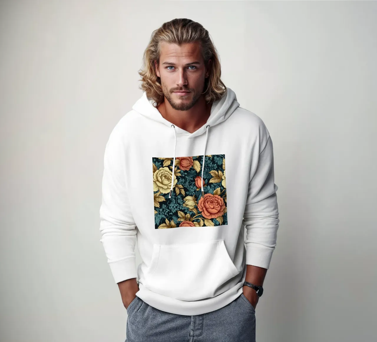 Fiore vittoriano felpa con cappuccio da Botanical Pattern House