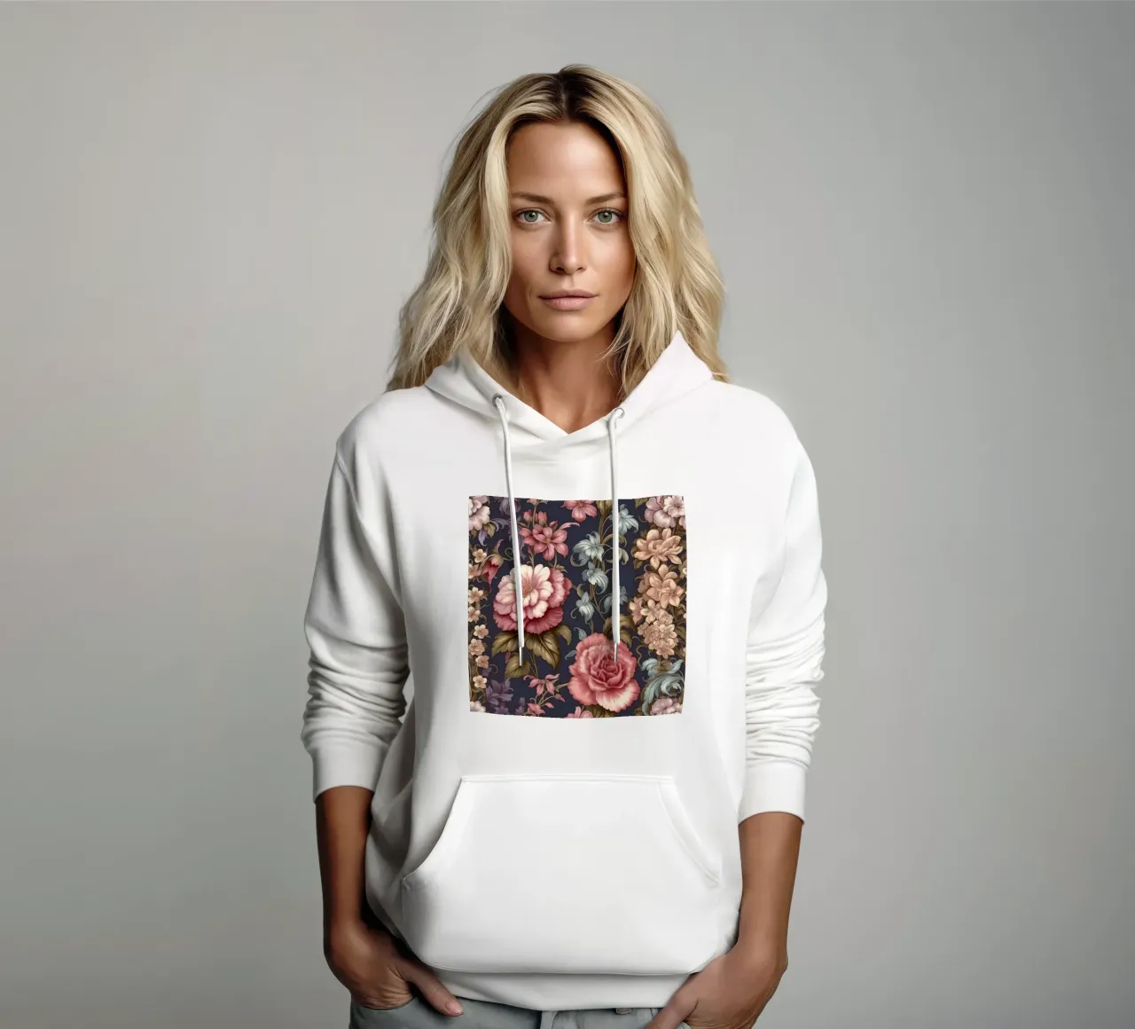 Fiore vittoriano felpa con cappuccio da Botanical Pattern House