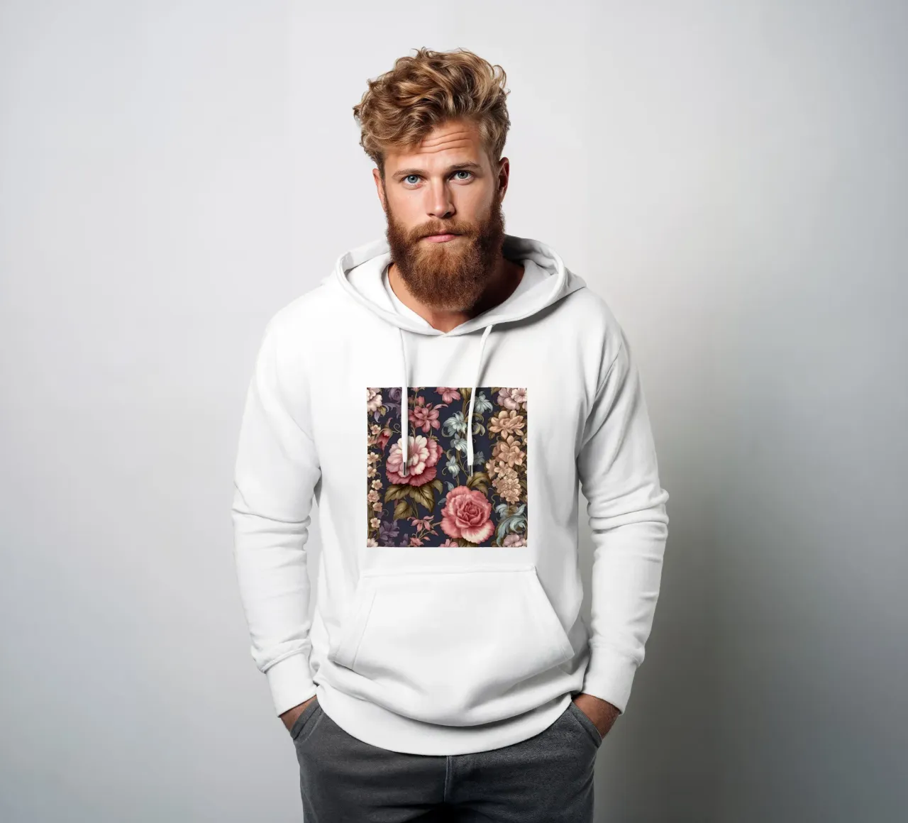 Fiore vittoriano felpa con cappuccio da Botanical Pattern House