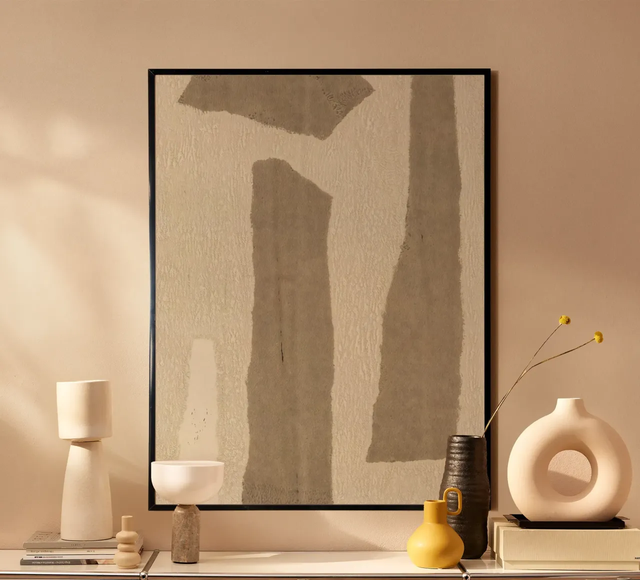 Pezzi strappati #1 poster con telaio in legno da Alisa Galitsyna