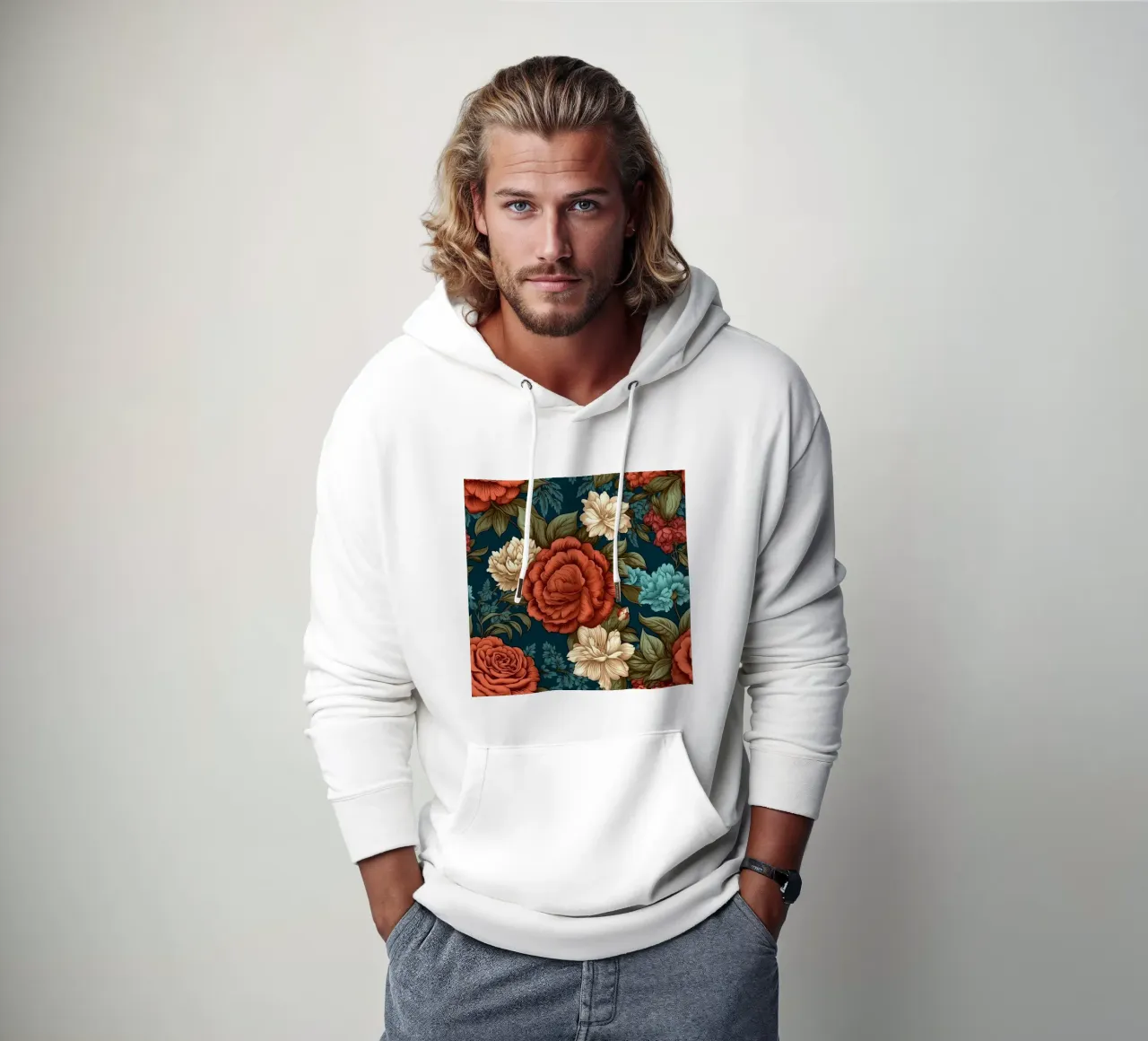 Fiore vittoriano felpa con cappuccio da Botanical Pattern House
