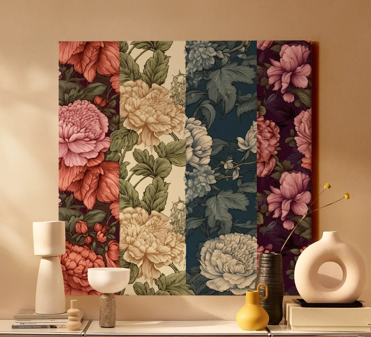Fiore vittoriano tela con Cornice a cassetta da Botanical Pattern House