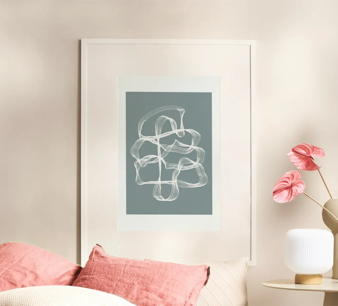 Ink Blue poster con telaio in plastica da treechild