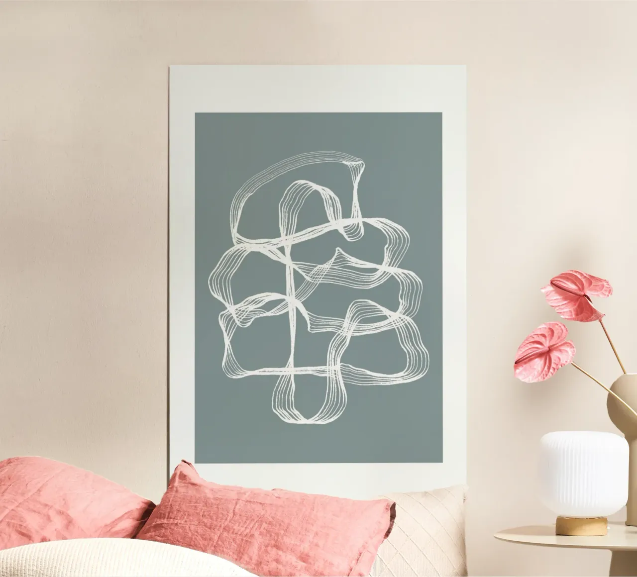Ink Blue poster con telaio in plastica da treechild