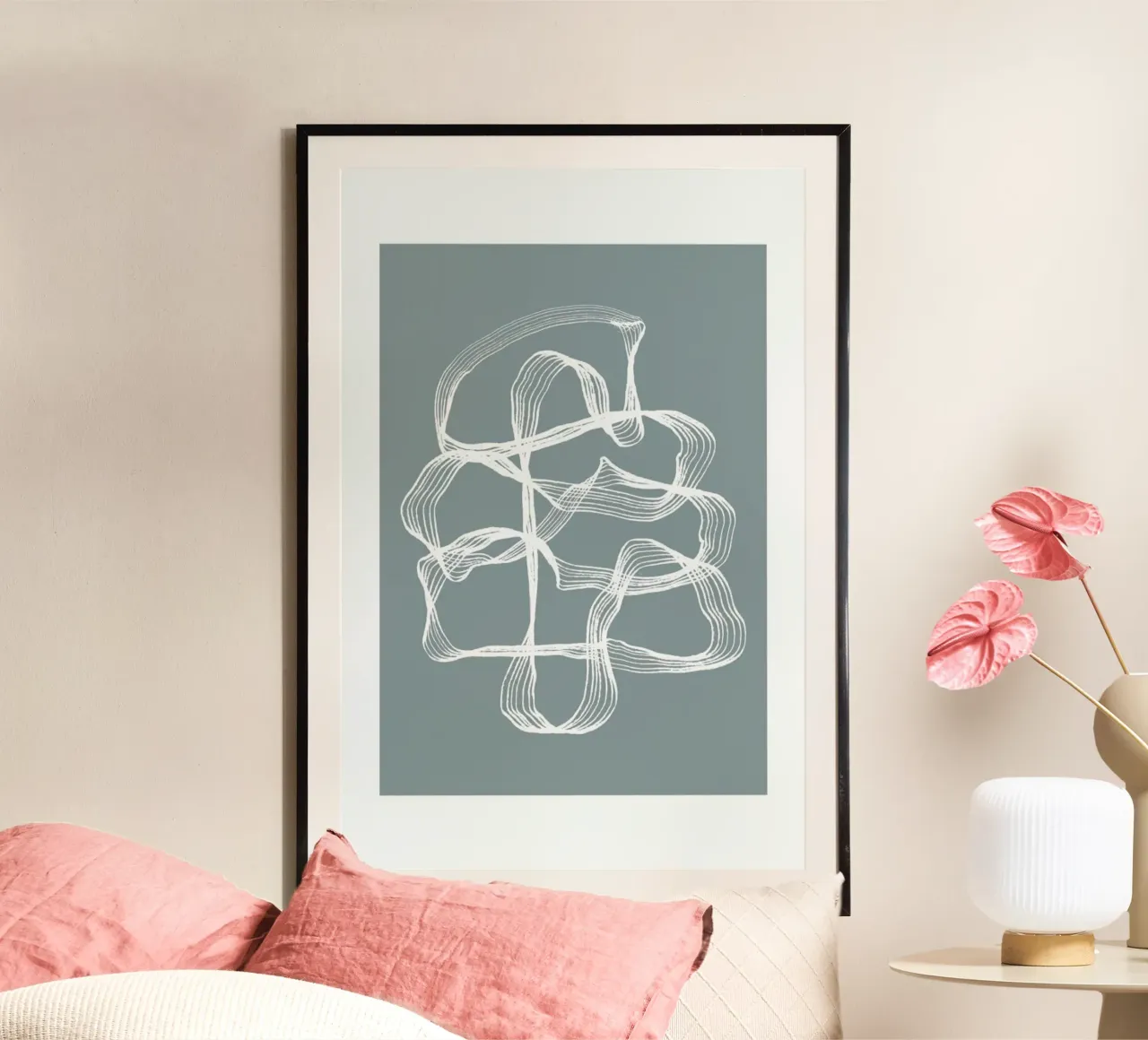 Ink Blue poster con telaio in plastica da treechild