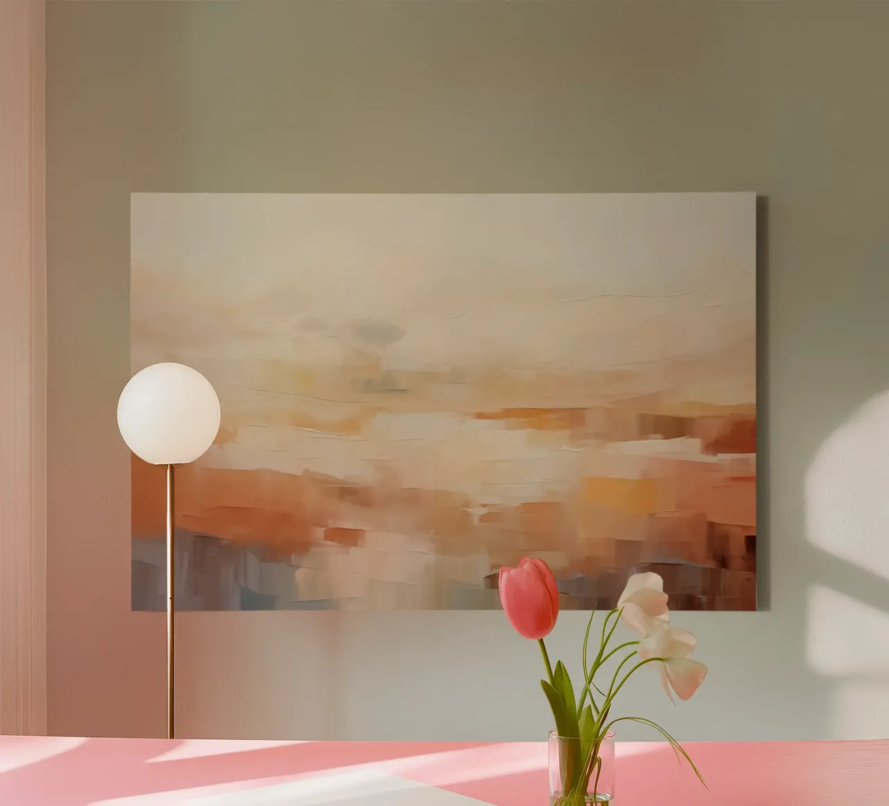 Landschap abstract canvas met Baklijst van Imagine