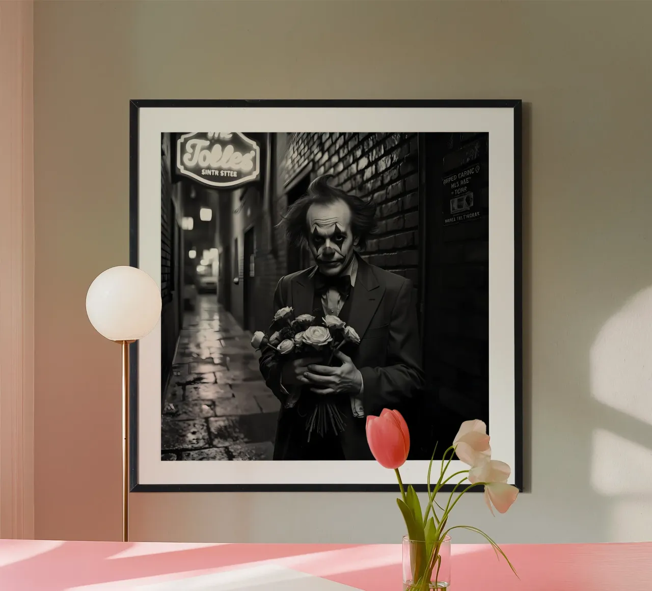 Clown malinconico con fiori appassiti carta hahnemühle da Anita's Dream