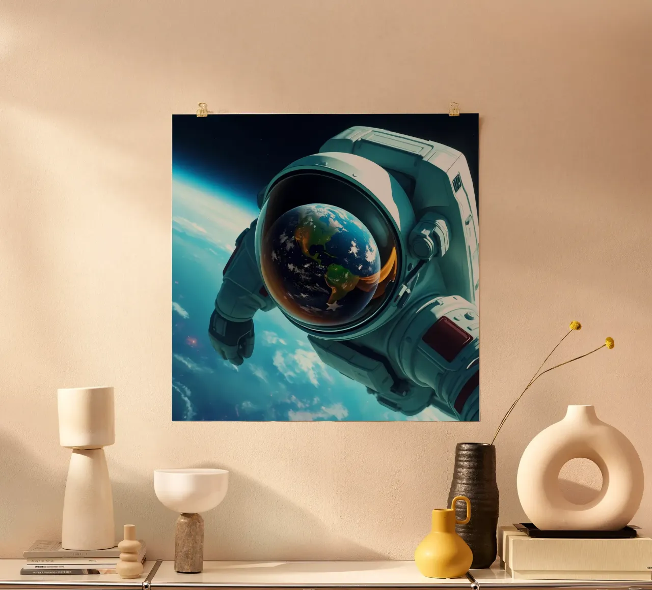 Astronaut Erde carta hahnemühle da kosinsart.gallery