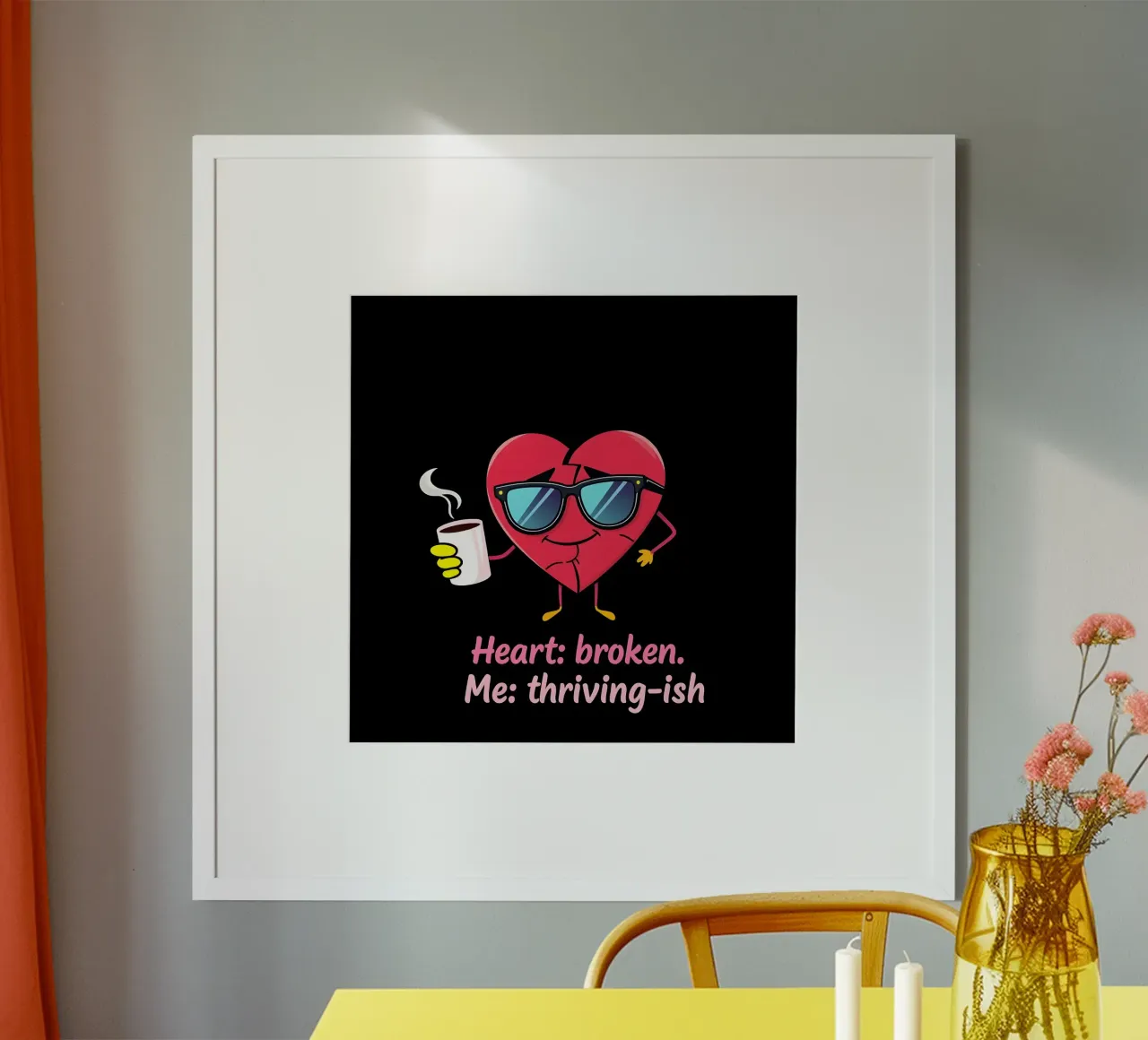 Gebrochenes Herz Poster mit Kunststoffrahmen von Anita's Dream