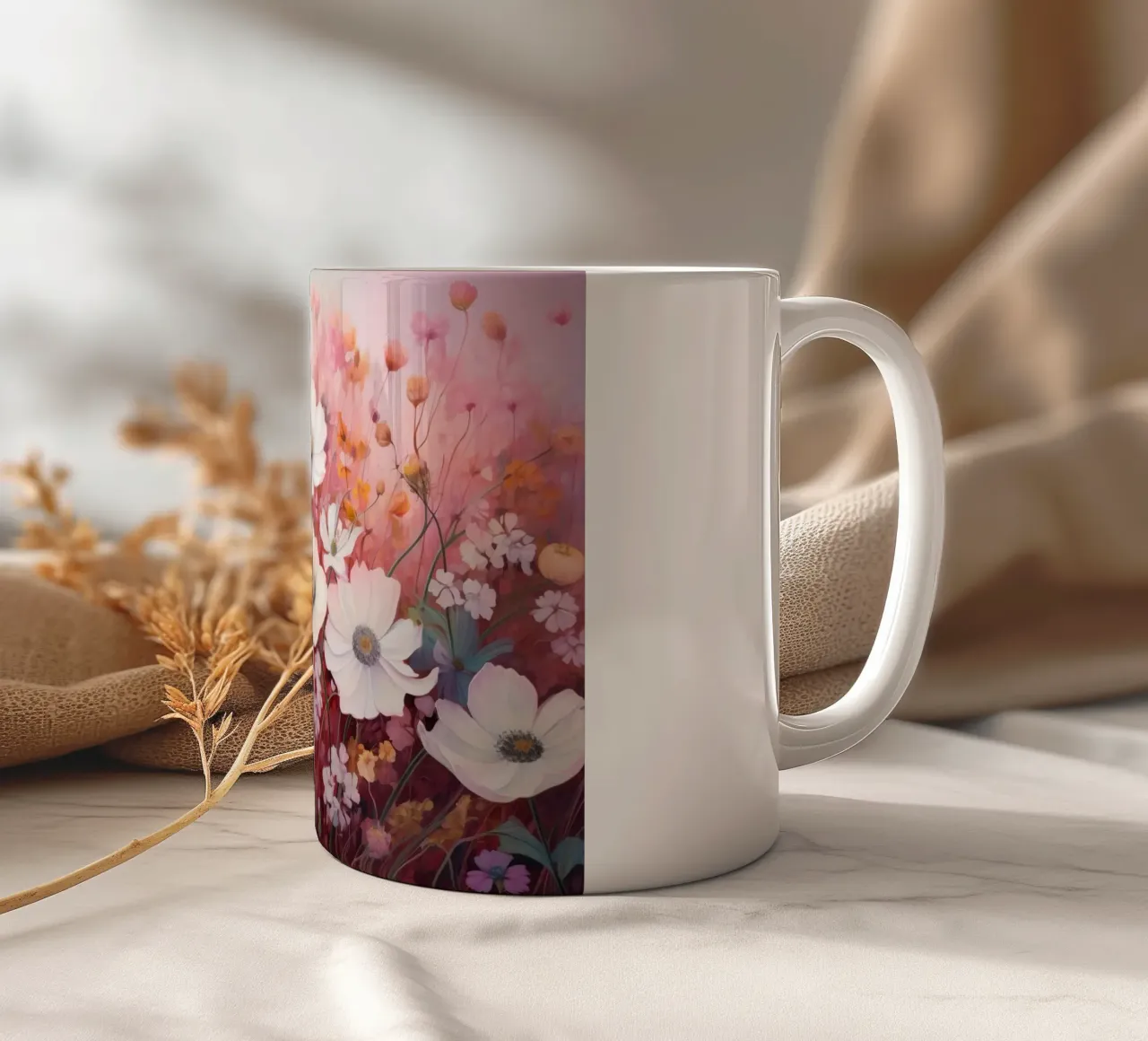 Fiori rosa tazza in ceramica da Imagine
