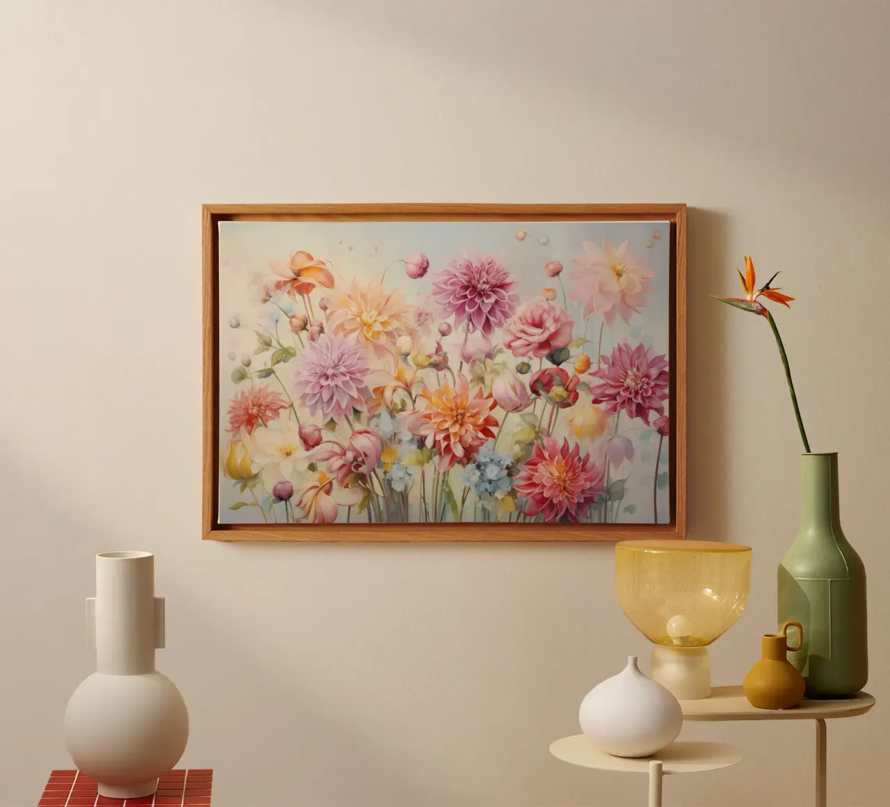 Muurkunst van Imagine canvas met Baklijst van Imagine