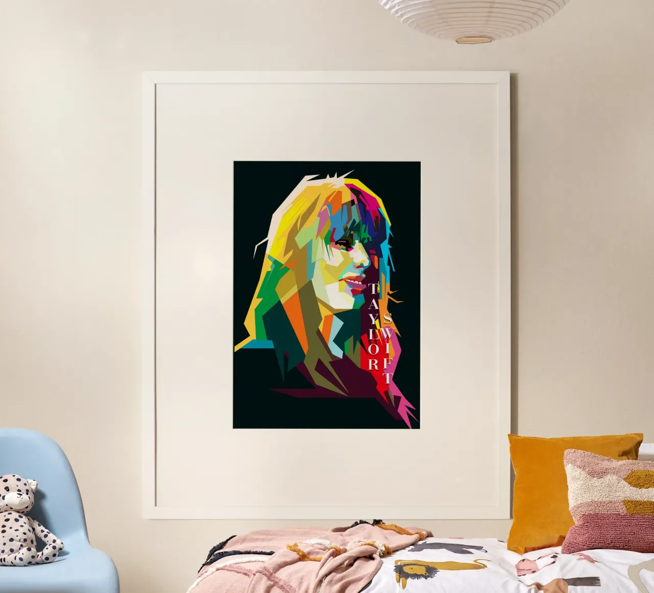 Taylor Swift Berühmte Berühmtheit WPAP Trending Now Poster mit Kunststoffrahmen von Artkreator